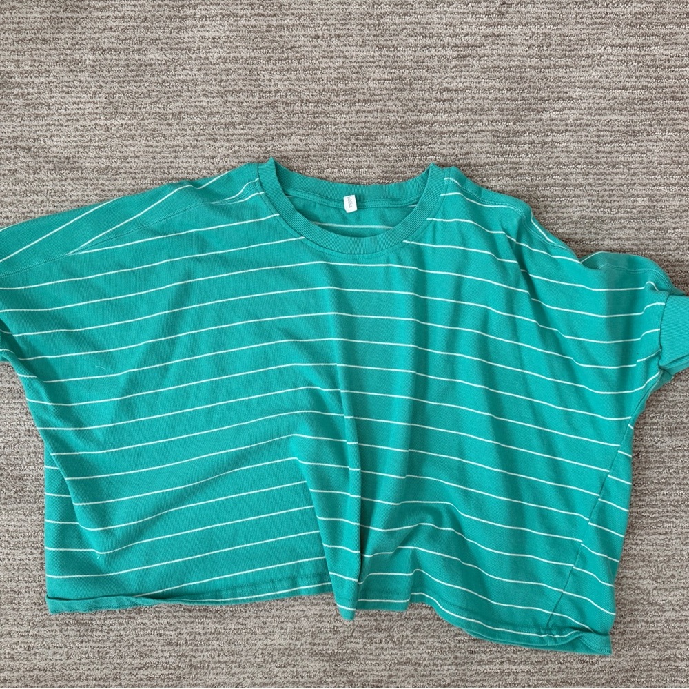 Wishlist Green Striped Casual Top